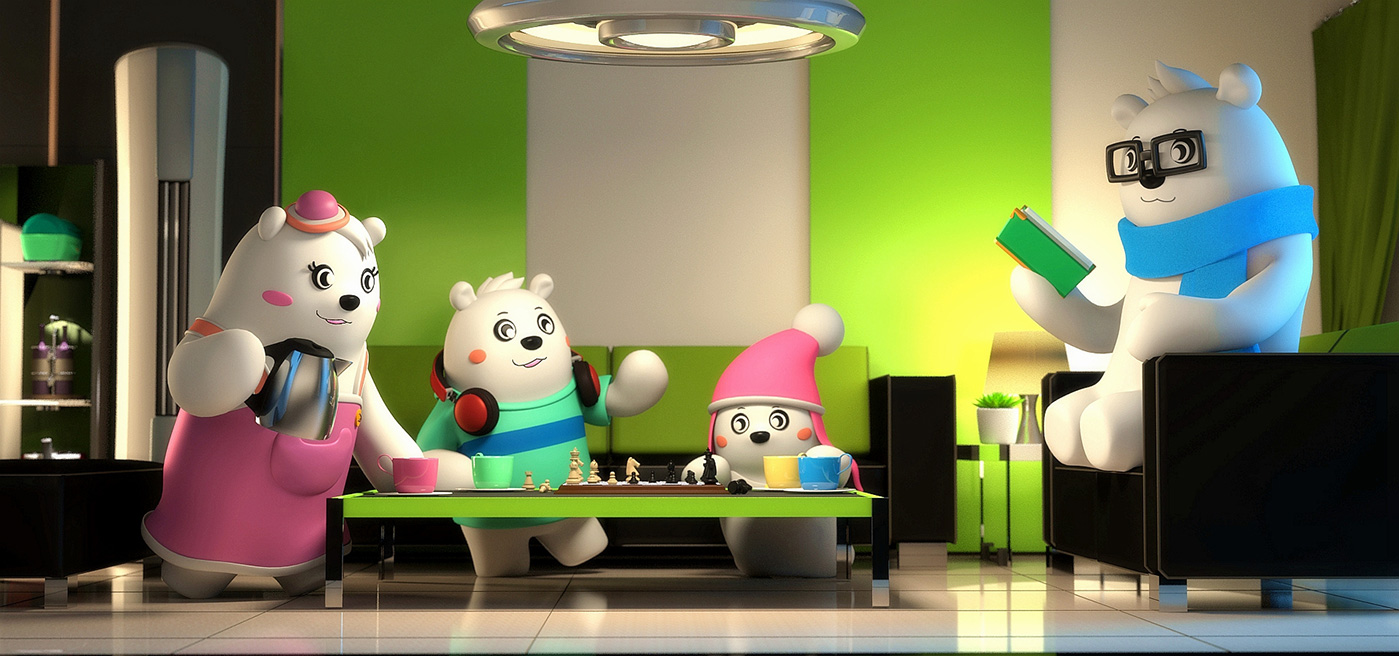 midea空調北極熊吉祥物設計－家庭